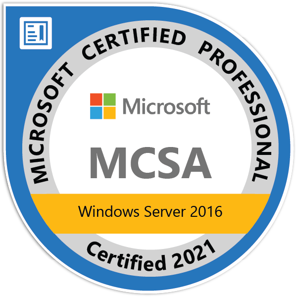 MCSA Windows Server 2016